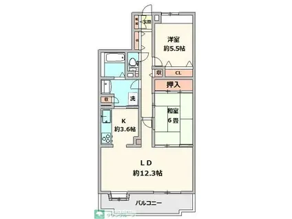 WTC鶴ヶ峰マンション(2LDK/4階)の間取り写真