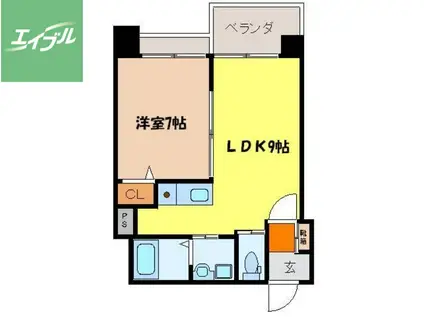 リード浜町(1LDK/11階)の間取り写真