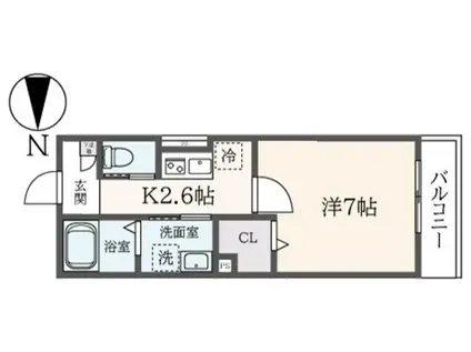 メイプルヒルズ経堂(1K/1階)の間取り写真