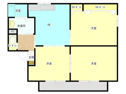 パークサイドリラE(3DK/1階)の間取り写真