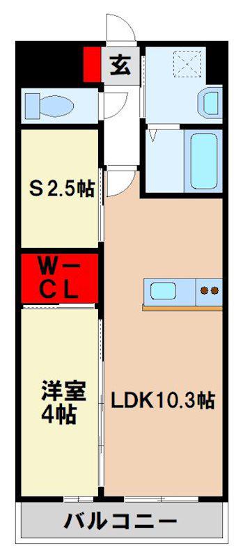 LIFEFIELD小郡駅前(1SLDK/6階)の間取り写真
