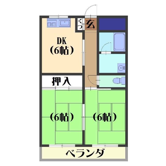 ハイツ山田(2DK/3階)の間取り写真