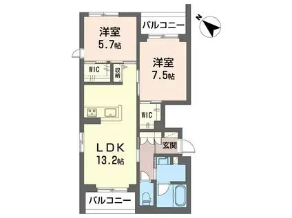 サンベレオ大倉山III(2LDK/3階)の間取り写真
