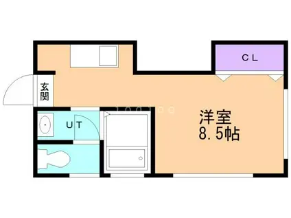 コーポみやびⅡ(ワンルーム/1階)の間取り写真