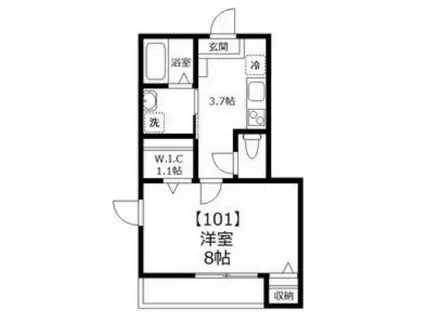 JET・SAO(1K/1階)の間取り写真