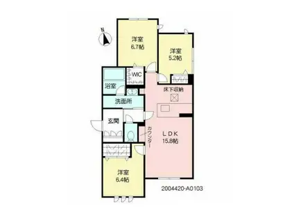 ベレオ南春日町(3LDK/1階)の間取り写真