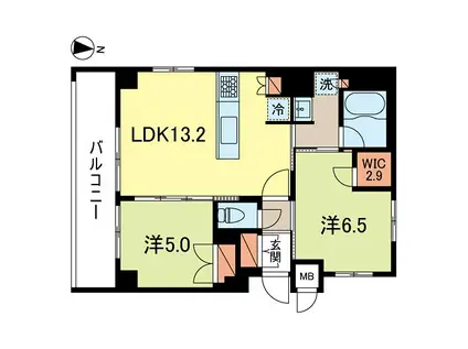 スプリングスクエア永福(2LDK/2階)の間取り写真