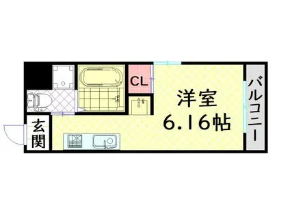 JJコート市岡(1K/3階)の間取り写真