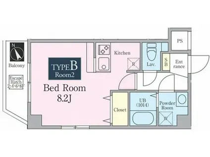 ラヴィエント浅草駅前(ワンルーム/5階)の間取り写真