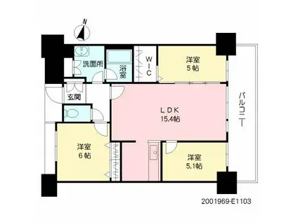 プライムメゾン セントラルパーク(3LDK/11階)の間取り写真