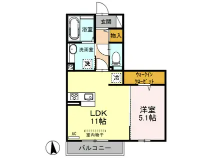 セブン アウルズ II(1LDK/2階)の間取り写真