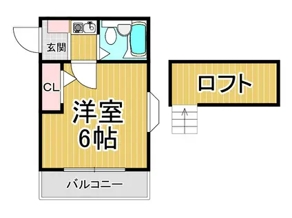 サンパレス21南武庫之荘(1K/2階)の間取り写真