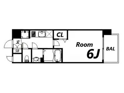 エステムコート大阪シティサイト(1K/9階)の間取り写真