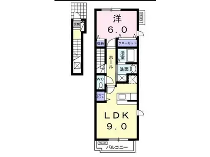 ラブリー永遠(1LDK/2階)の間取り写真