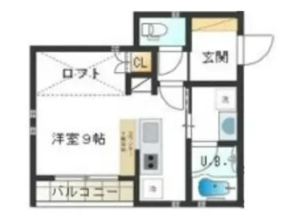 シャトーノールバンブー(ワンルーム/2階)の間取り写真