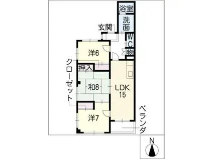 プリベイルビル(3LDK/3階)の間取り写真