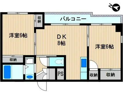 レオナI(2DK/5階)の間取り写真