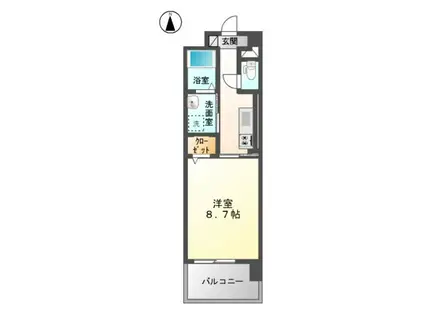 アルカディアコート-1K(1K/4階)の間取り写真