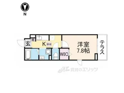 エアリーガーデン(1K/1階)の間取り写真