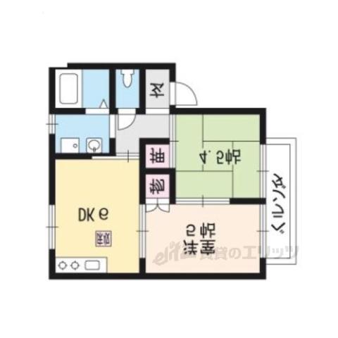多田ハイツⅡ(2DK/2階)の間取り写真