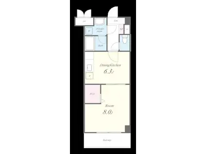 アーバンライフ松田(1DK/4階)の間取り写真