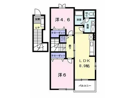 セピアコート(2LDK/2階)の間取り写真