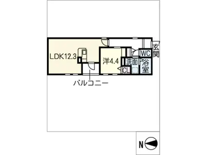 グランレーヴ大曽根(1LDK/2階)の間取り写真