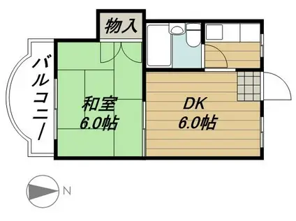 ホワイトハイツ(1DK/1階)の間取り写真