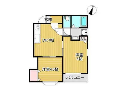 和光ハイツ(2DK/2階)の間取り写真