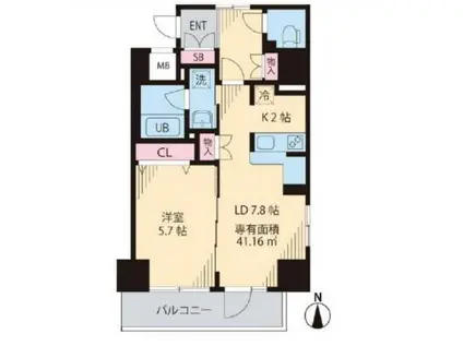 グリーンリーフ西早稲田(1LDK/1階)の間取り写真