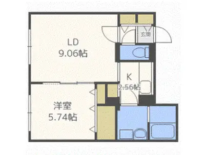 SAKURAコンフォートK(1LDK/2階)の間取り写真