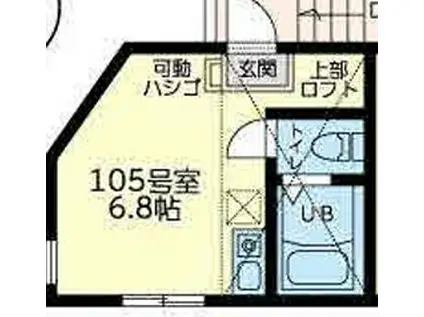 EN LA COLINA 小机(ワンルーム/1階)の間取り写真