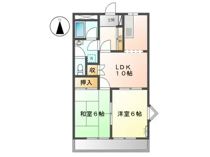 ダイアンサス82(2LDK/2階)の間取り写真