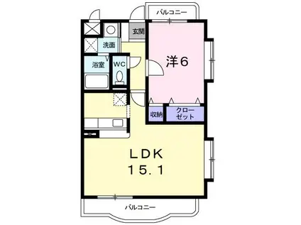 オーバ-ルックヒル グレイス(1LDK/3階)の間取り写真