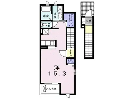 アクティブ.G(ワンルーム/2階)の間取り写真