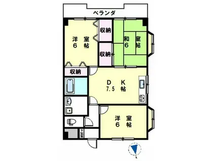 ドエル厚木(3DK/3階)の間取り写真