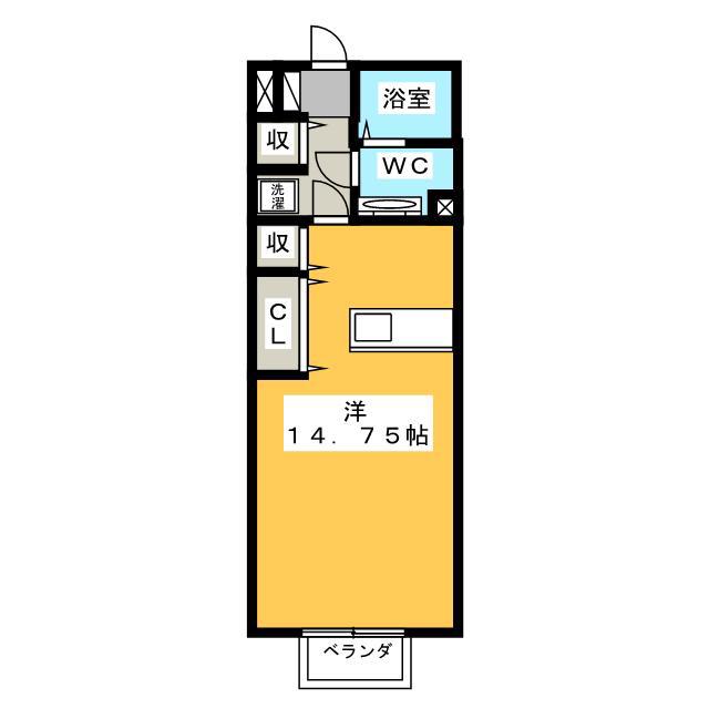 アンティエーヌモナリエ B(ワンルーム/2階)の間取り写真