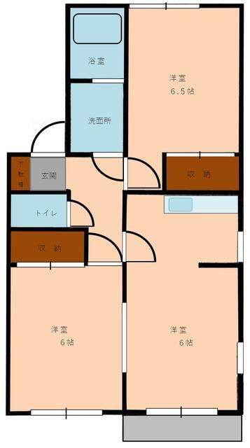コーポ藤V(2LDK/2階)の間取り写真