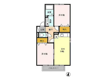 セジュール YS(2DK/2階)の間取り写真