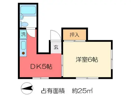 リバーサイドクロカワ(1DK/4階)の間取り写真