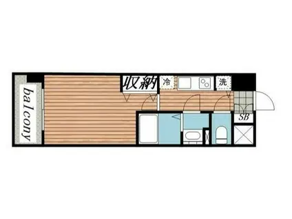 メゾン・ド・ヴィレ千葉中央(1K/13階)の間取り写真