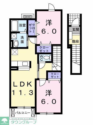 ビュー テラス(2LDK/2階)の間取り写真