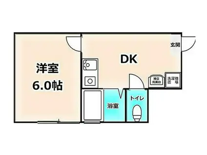 虹信ビル(1DK/3階)の間取り写真