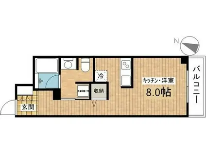 グレンパーク・京橋(ワンルーム/6階)の間取り写真