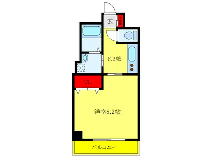 ARUME本蓮沼(1K/3階)の間取り写真