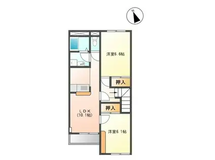 エクセレンスI(2LDK/2階)の間取り写真