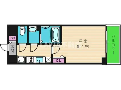 ファステート玉造駅前ダミュウ(1K/2階)の間取り写真