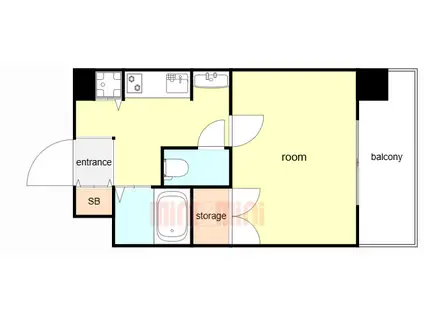 アクロス塚本リヴィエール(1K/4階)の間取り写真