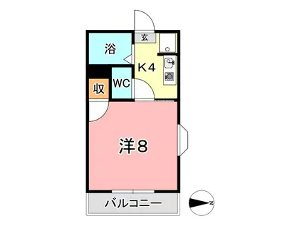 ステーションパレス I(1K/1階)の間取り写真