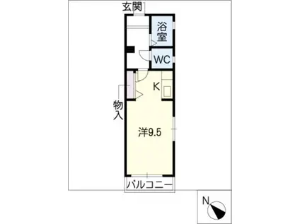 シャーメゾン若山(ワンルーム/1階)の間取り写真